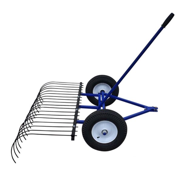 The Mini Beast ride on mower landscape stick rake